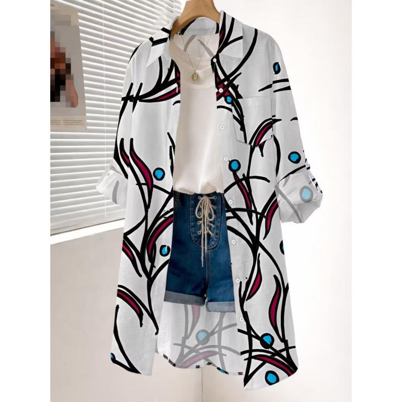 Autumn and winter women's casual long shirts