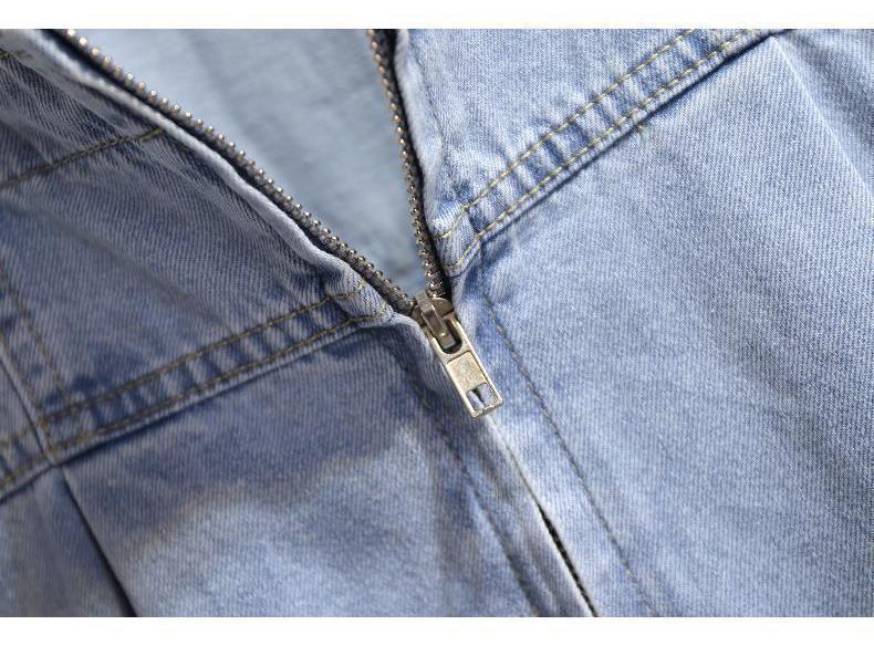 Women's Petites French Doll Collar Denim Overall Skirt - Unique Spring 2026 Fashion