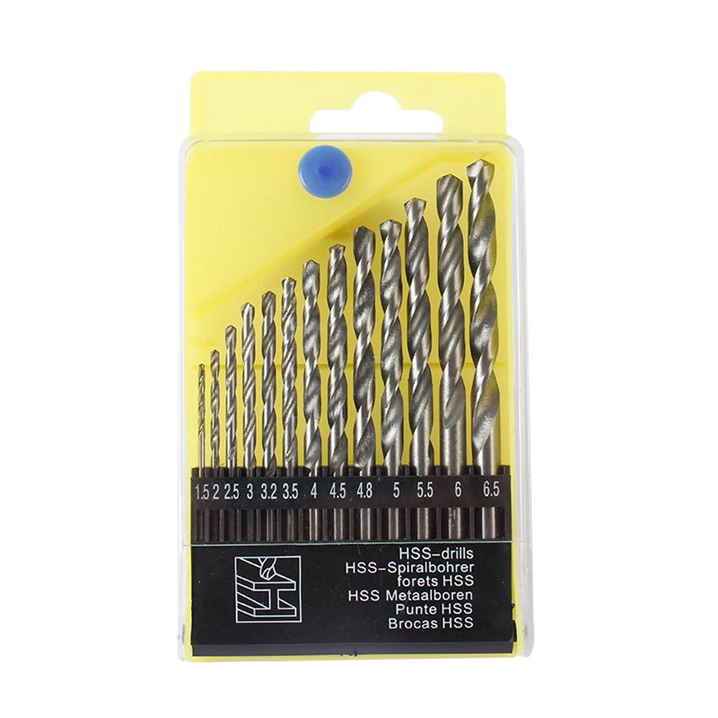 13Pcs High-Speed Steel Drill Bit Hard Metal HSS Twist Bit Stainless Steel Drilling Twist Drill Set with Storage Case