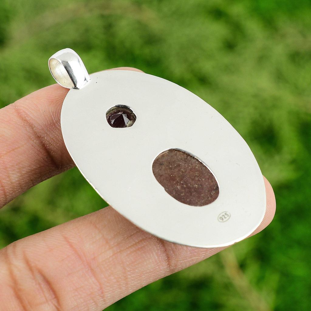 Sunstone Stone African Amethyst Sterling Silver Bezel Engagement Pendant Jewelry