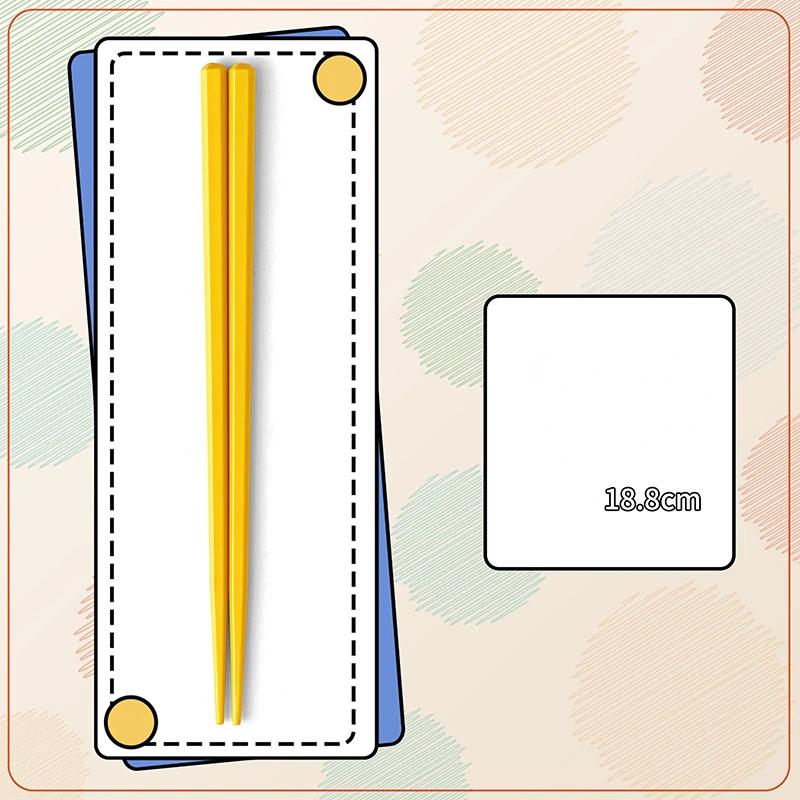 18.8cm Short Chopsticks 5 Pairs Heat-resistant Portable Chopsticks Multi Colored Hexagonal Alloy Chopsticks Kitchen Tableware