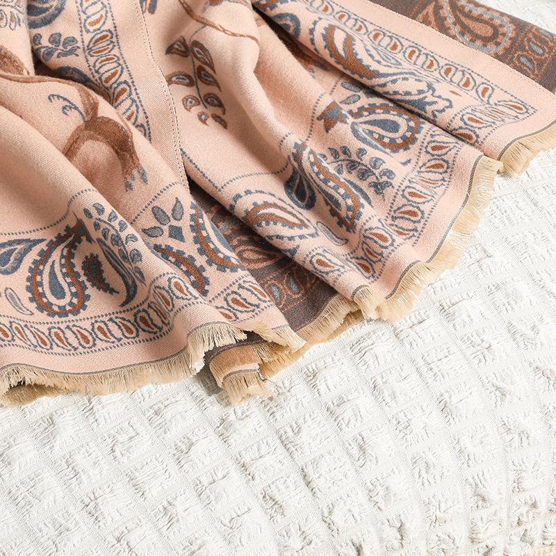 Scarf Women's Winter Warm Shawl Women's Autumn and Winter Cashmere Scarf Soft Waxy Air Conditioning Shawl Outer Scarf