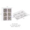 Nail Art Flat Mixed Color AB Porcelain White Champagne 6 Grid Nail Jewelry Stickers DIY Nail Jewelry