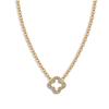 Titanium Steel Lucky Four-Leaf Clover, High-End Light Luxury Single-Sided Diamond Necklace