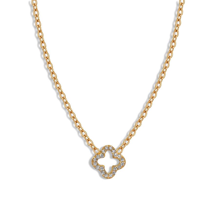 Titanium Steel Lucky Four-Leaf Clover, High-End Light Luxury Single-Sided Diamond Necklace