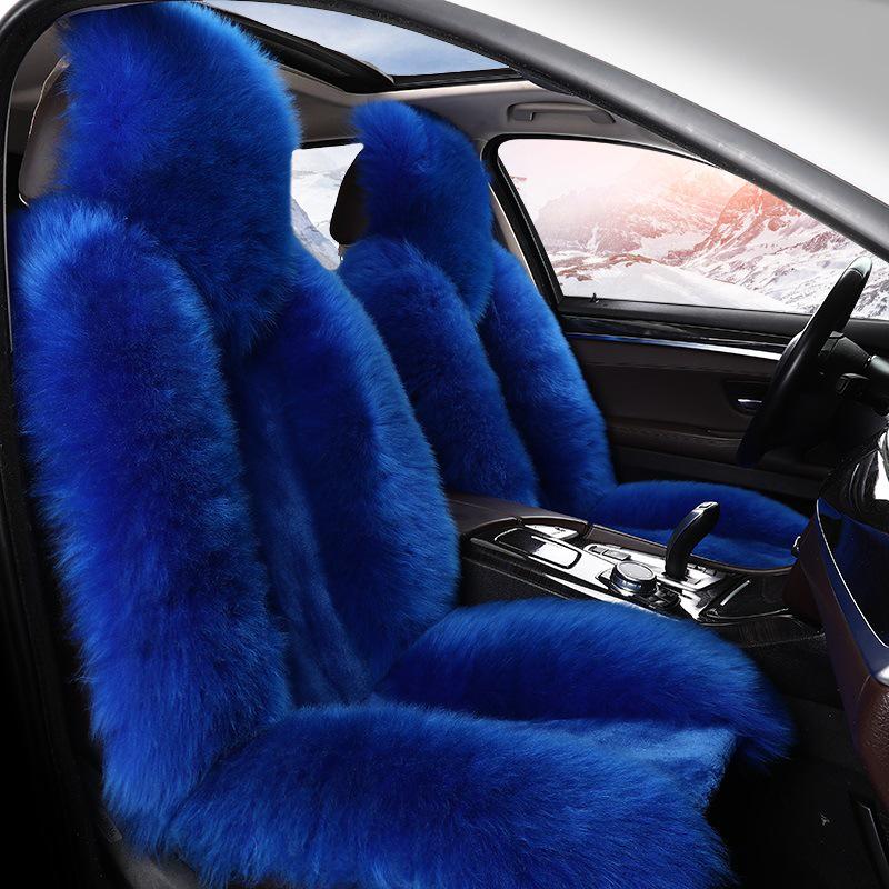 One-Piece Wool Car Seat Cushion - Plush Fur Winter Pad