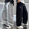 Spring Autumn Boys' Loose-Fit Sports Sweatpants for Middle & Older Kids Wide-Leg Pants