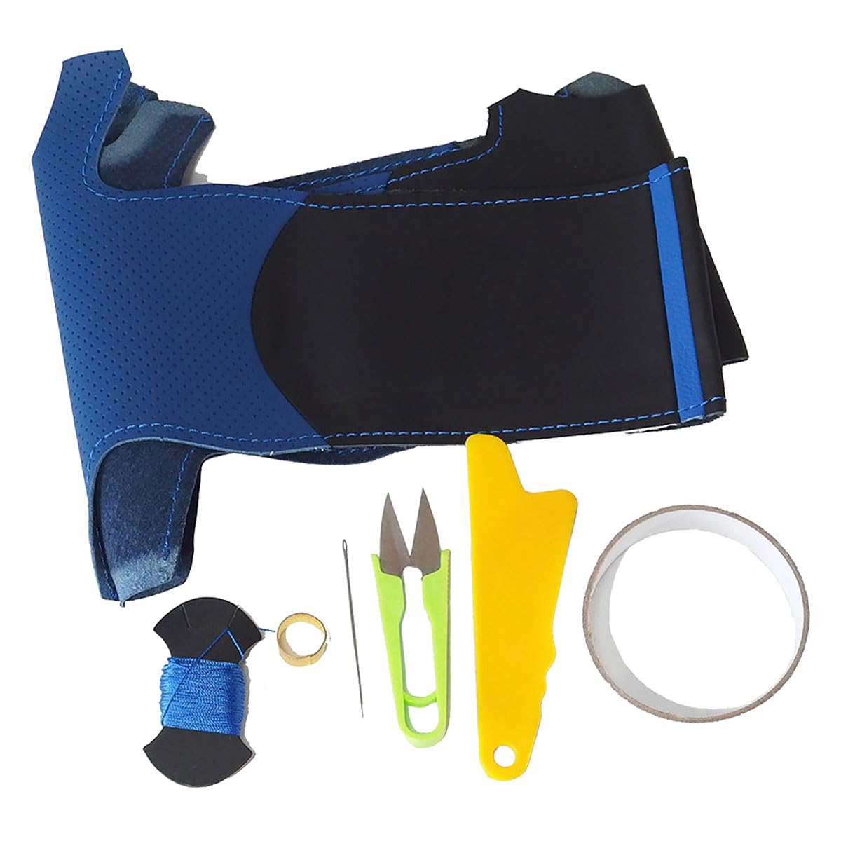 

NS Design Genuine Leather Steering Wheel Wrap Kit for Toyota Note Blue x Blue (1NS1N29) E13, синий