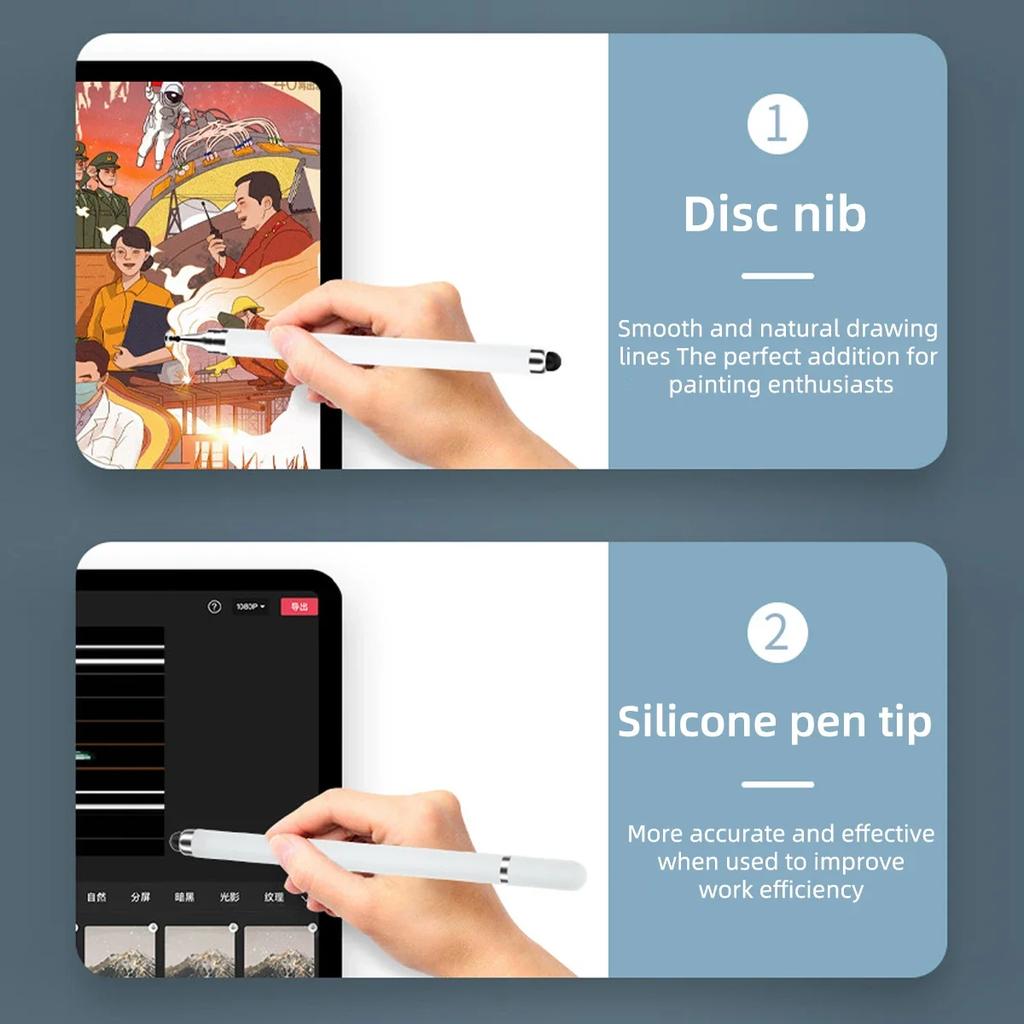 2-in-1 Tablet-Stift Zeichenbildschirm Touch-Stift Stylus-Stift für iPhone iPad Tablet Kapazitiver Touch-Stift für Samsung Android-Handy
