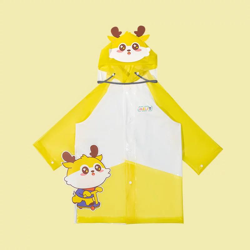 Children's Raincoat for Girls, Full-Body Waterproof, Boys' Backpack-Friendly, Suitable for Kindergarten Kids, Cartoon Design, Lightweight Rain Poncho