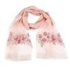 Hangzhou silk and wool blend exquisite embroidered women's long silk scarf, classic mulberry silk shawl in apricot color