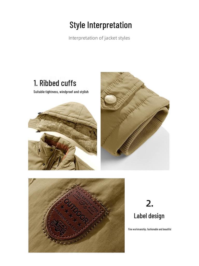 Men's Autumn/Winter 2026 Plus Velvet Thick Loose Fit Sports Jacket for Middle-Aged and Youth