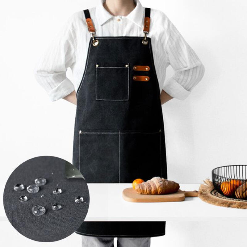 Cafe apron canvas workshop art work restaurant apron black