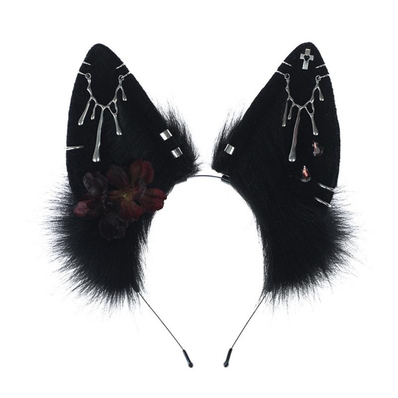 

Fashion Plush Wolf Ears Headband Hair Accesories Costume Headwear for Cosplay and Themed Parties with Realistic Designs 1