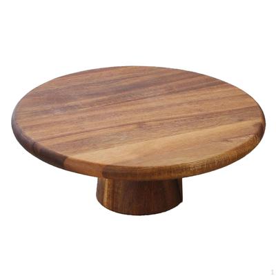 Wood Cake Stand Dessert Display Plate Kitchen Server Tray High Pedestal Cheese Board Multiuse for