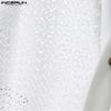 INCERUN Men Sleeveless Buttons Up Hollow Out Casual Tank Tops