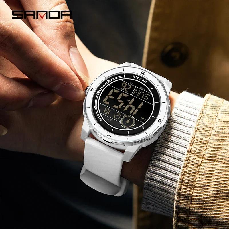 SANDA Outdoor Sport Electronic Watch Men LED Date Alarm Clock Wristwatch Man Countdown Waterproof Military Shock Digital Watches