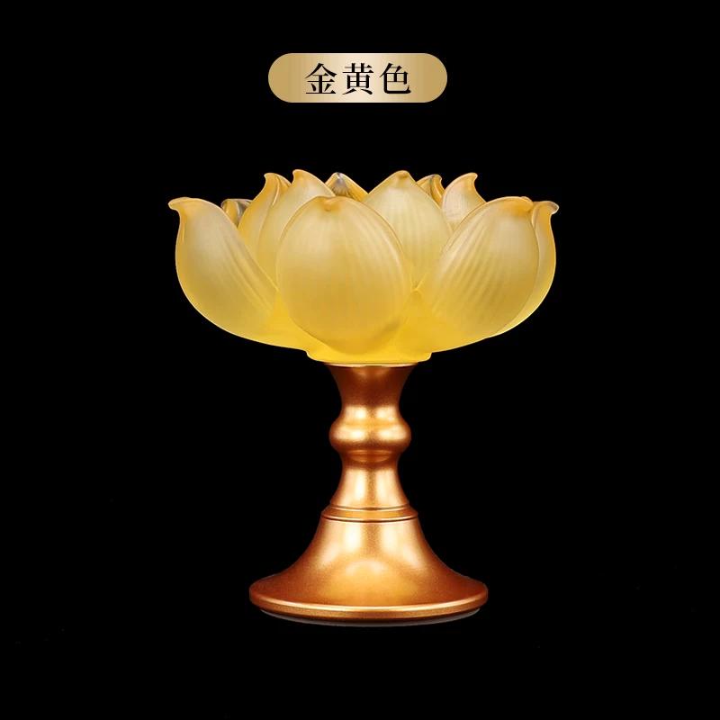 1pc Glazed Candle Holder Lotus Candle Holder Temple Sacrificial Candle Holder Chinese Buddhist Utensils No Candles Included