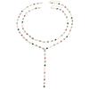 Colorful Crystal Metal Collarbone Necklace - Long Gold-Plated Necklace for Women