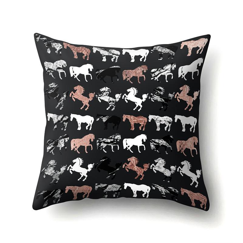 Polyester Pillow Case Automobile Decoration Home Printed Pillow Case Waist Cushion Cover Car Cushion Head Cushion Cover