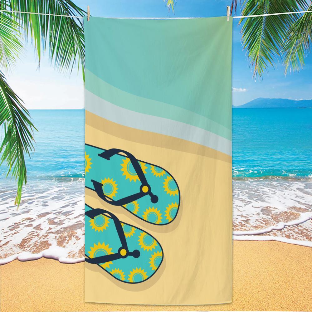 Ultra Fine Fiber Beach Towels, Beach Swimming Speed Drying Velvet Bath Towels, Printed Fashionable Bath Towels Towels Face Towel