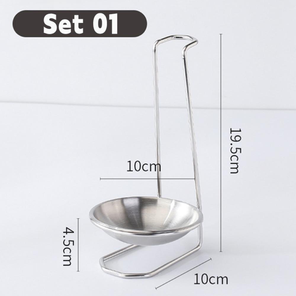 304 Stainless Steel Tableware Storage Shelf Single/Double Ladle Soup Spoon Rest Stand