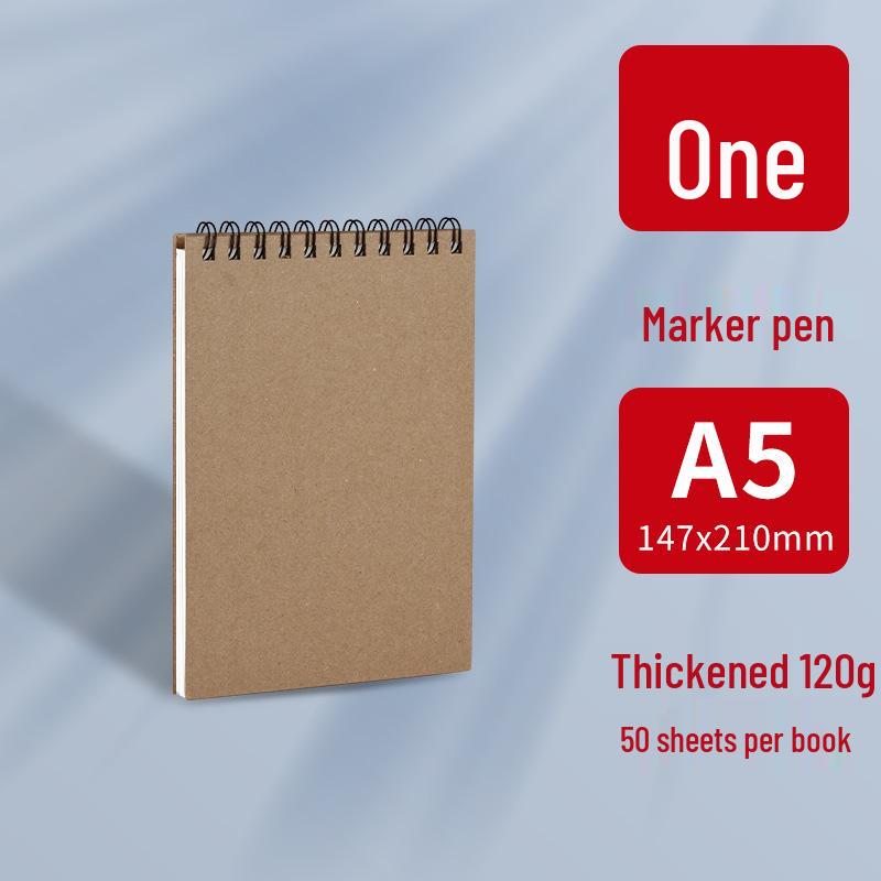 Szkicownik A5 na spirali dla uczniów szkół podstawowych - Kompaktowy, gruby, w twardej oprawie, poziomy