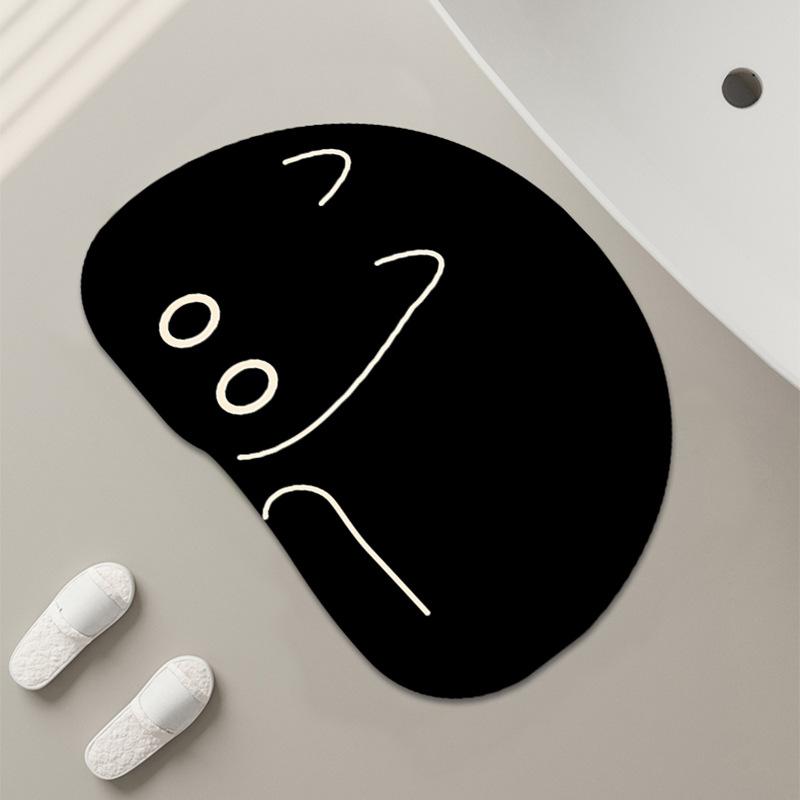 Alfombrilla de suelo para mascotas de baño Suave Barro de Diatomeas Absorción de Agua Antideslizante Inodoro Inodoro Mascota Baño Secado Rápido Entrada Felpudo