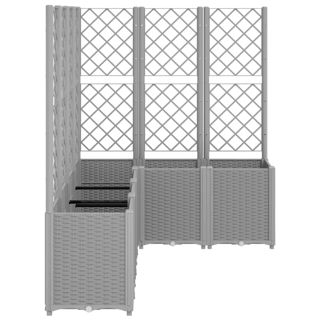 Vidaxl Garden Planter With Trellis, Light Grey, 160X120X140 Cm, Pp