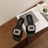 Rhinestone slippers women's summer wear new lightweight sandals women's summer one-word slippers