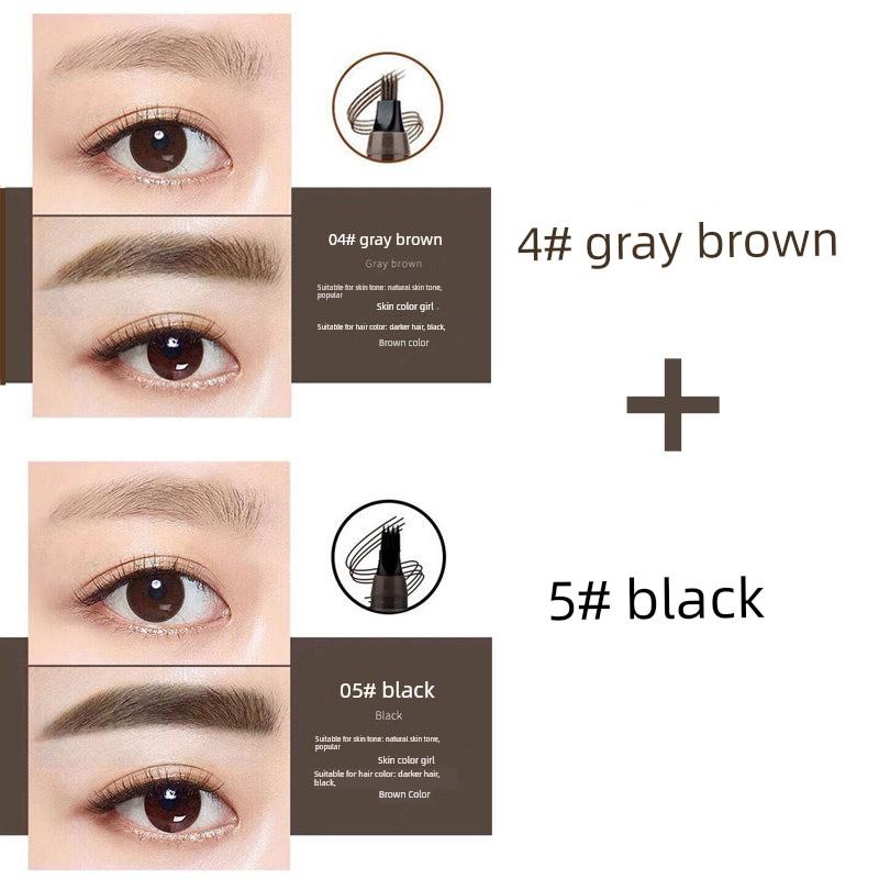Eyebrow Pencil for Men, Beginners, Long-Lasting, Waterproof, Non-Fading, Sweat-Proof, Four-Pronged Eyebrow Pencil for Lazy Men, Beginners