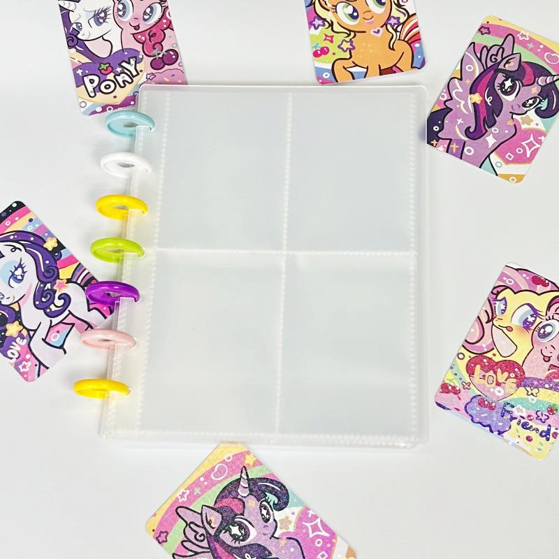 Mushroom Buckle 3-Inch Polaroid Star Card Album with Four-Grid Loose-Leaf Design Refill 10 Pages 80 Slots прозрачный
