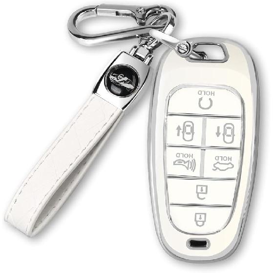 For Hyundai Key fob Cover Fit for 7 Buttons Hyundai Sonata Santa fe Tucson TPU Key Fob Case Protector