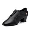 LEATHER Latin Dance Shoes Female Teacher Sports Shoes Practice Ballroom Dancing Shoes Square Cowhide Sneakers Women Shoes