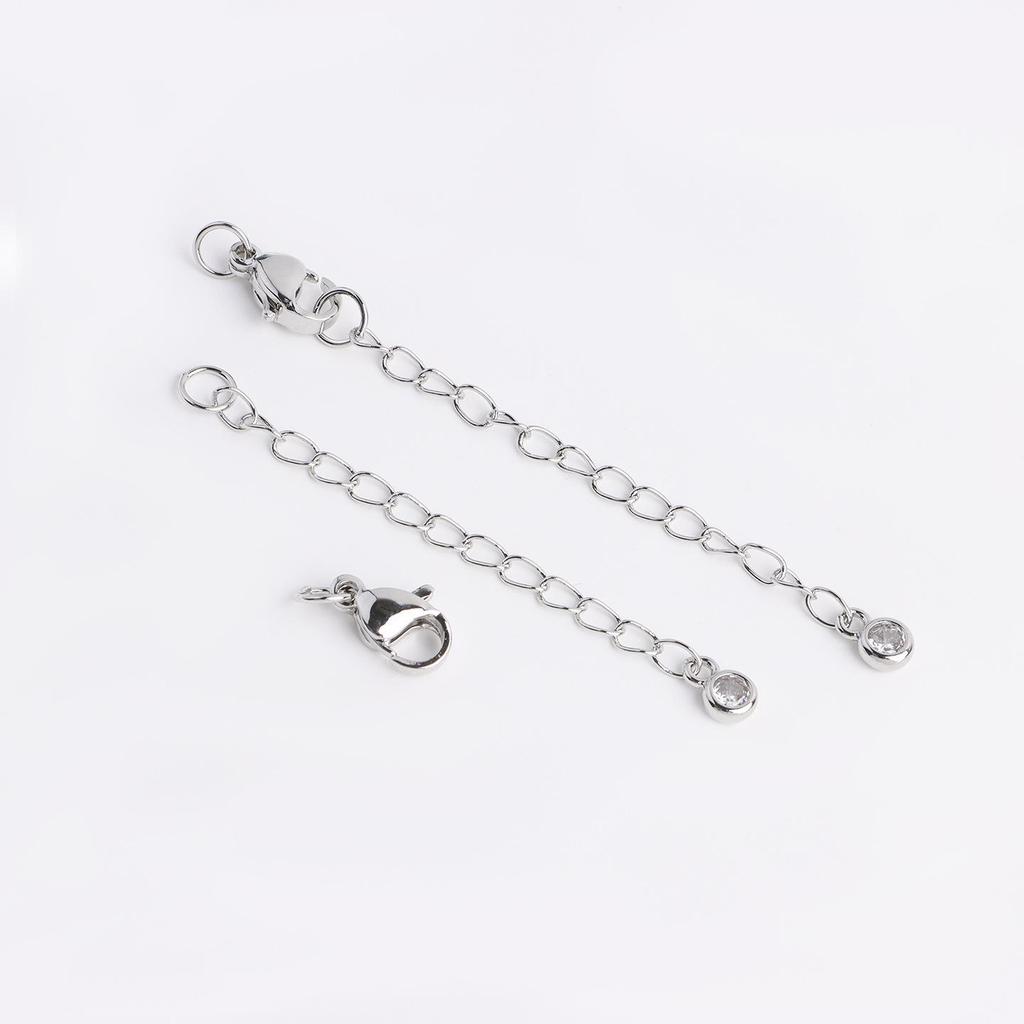 18K Gold-Plated Copper Water Drop Star Lobster Clasp Extension Chain with Pearl Clasp for DIY Accessories