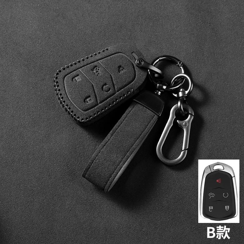 Sport Suede Leather Car Remote Key Case Cover For Cadillac CT6 ATS CTS XTS SRX XT5 Escalade XTS DTS ESV ELR Car Accessories