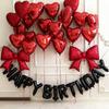 29 PcsBlack Happy Birthday Balloon Set Red Heart Balloon Bow Aluminum Film Balloon Birthday Party Decoration Photography Props