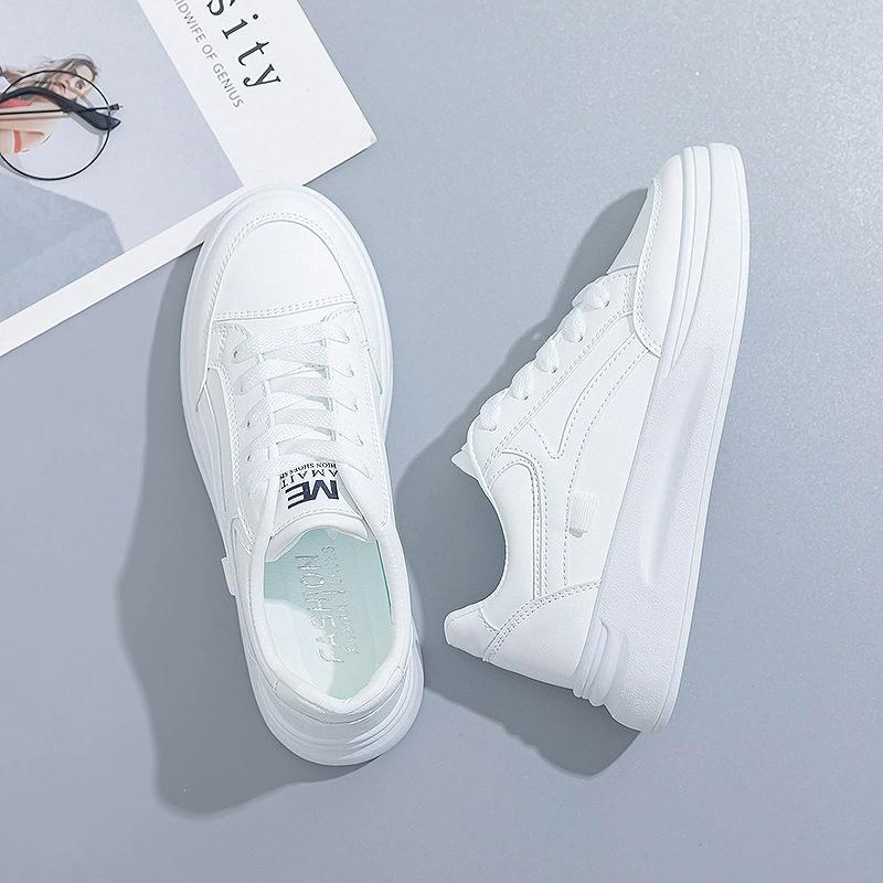 Women's Spring Thick Bottom Casual Board Shoes Front Lacing Wear-resistant Non-slip Sneakers