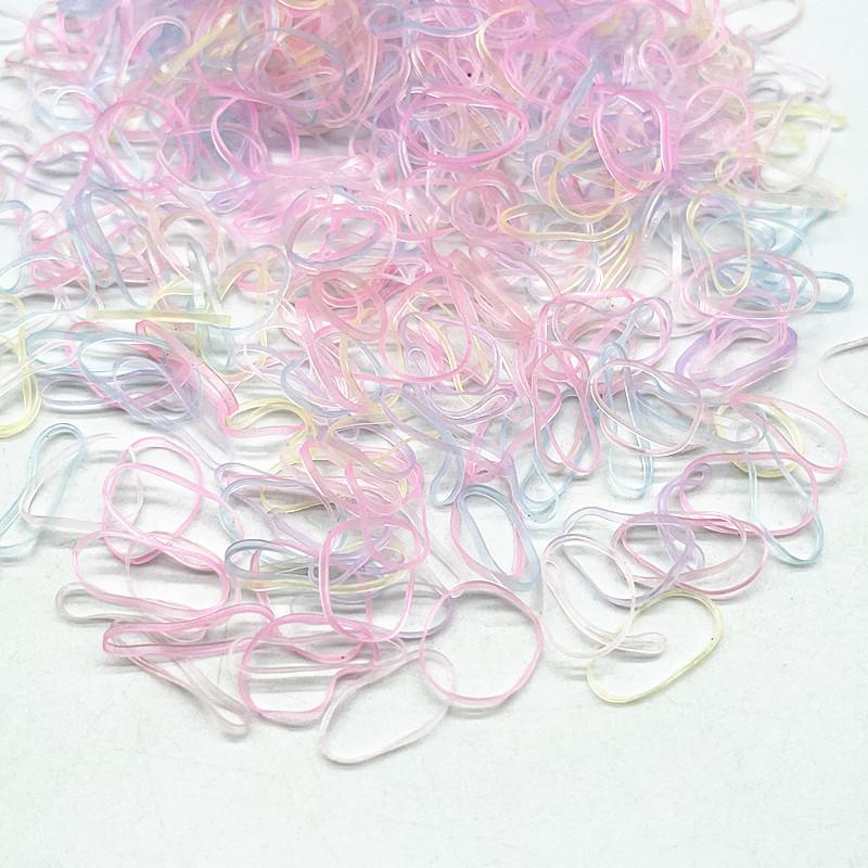 500pcs Cute Colourful Rubber Ring Disposable Elastic Hair Bands Ponytail Holder Rubber Band Scrunchies Kids Hair Accessorie