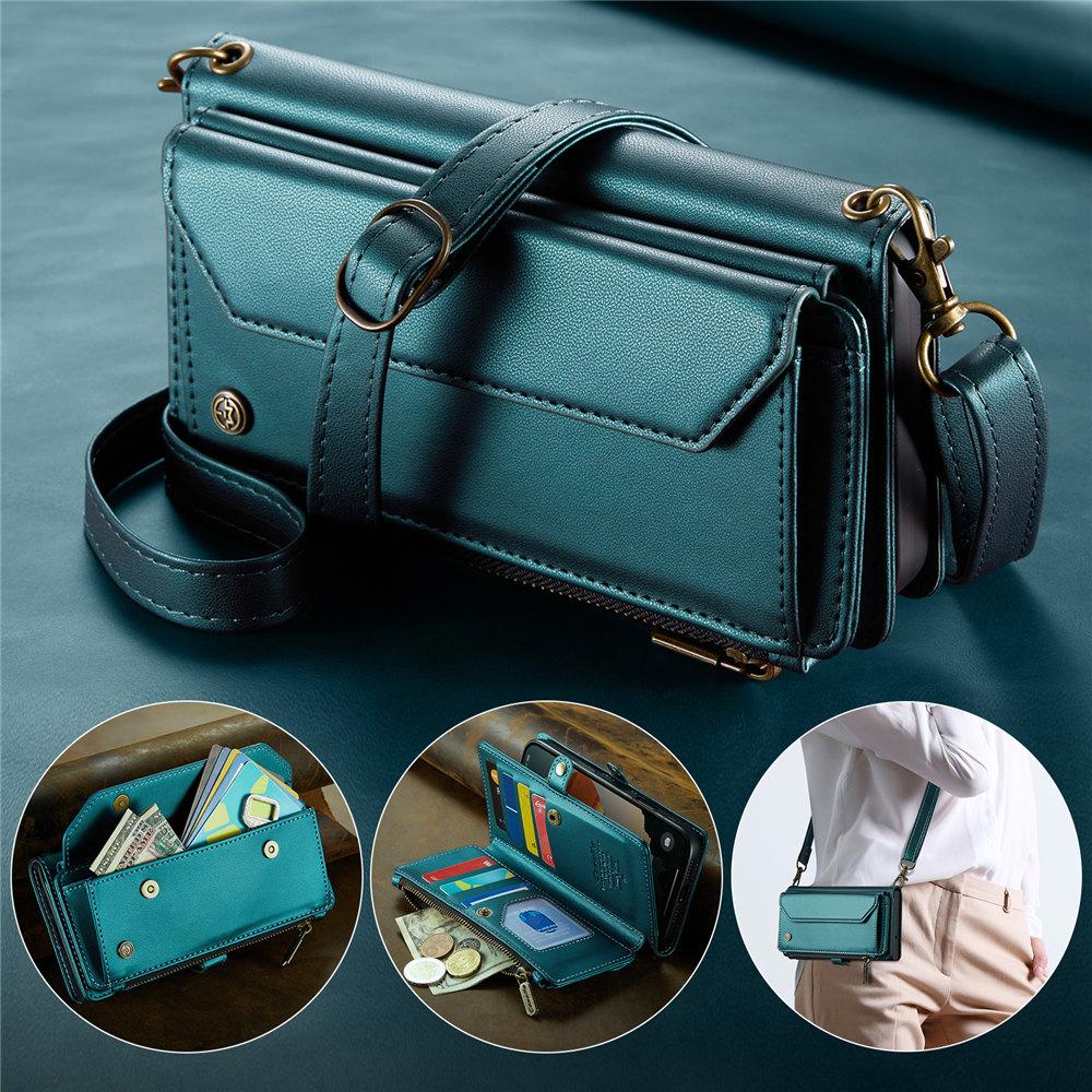 Crossbody Cards Wallet Leather Case For iPhone 16 15 14 Plus 13 12 11 Pro Max XR XS 7 8 Long Lanyard Handbag Cover