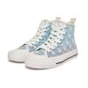 MLB Playball High Monogram Versatile Polyester Non-Slip Wear-Resistant Lightweight Shock Absorbing High-Top Canvas Shoes 3ACVCMM2N-07BLS