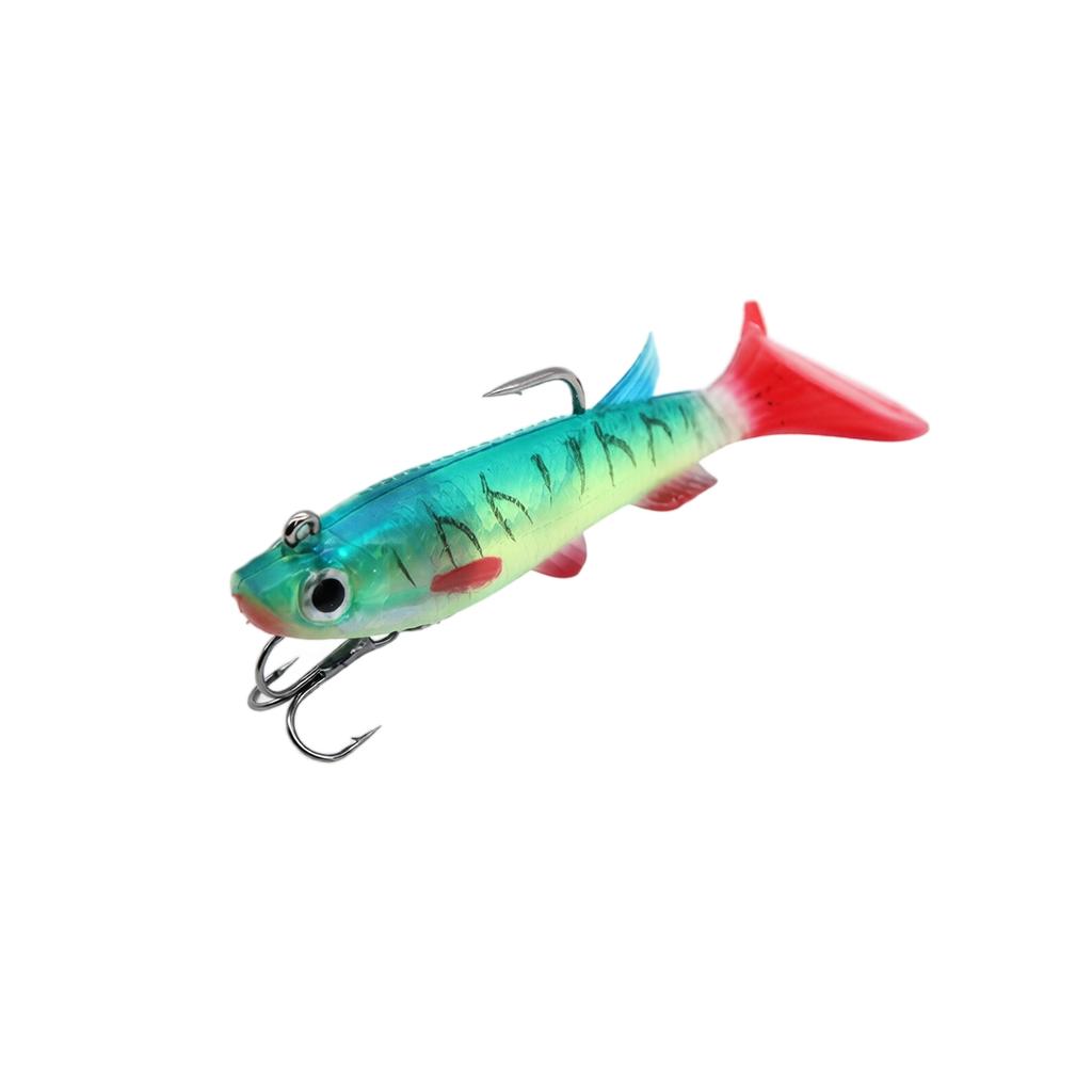 9cm 14g Fishing Lure Soft Bait with Double Hooks Weighted Body Bionic Fish Shape Artificial Bait for Freshwater and Saltwater Fishing