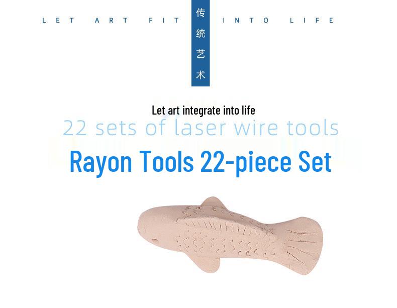 22-Piece Cross-Border Pottery and Clay Sculpting Tool Set with Laser Knife Carving Tools