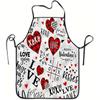 1pc Valentine'S Day Apron with Heart Design, Sturdy And Easy To Maintain, Adjustable Waist, Made of Polyester, Suitable for Cooking, Gardening, Fruit