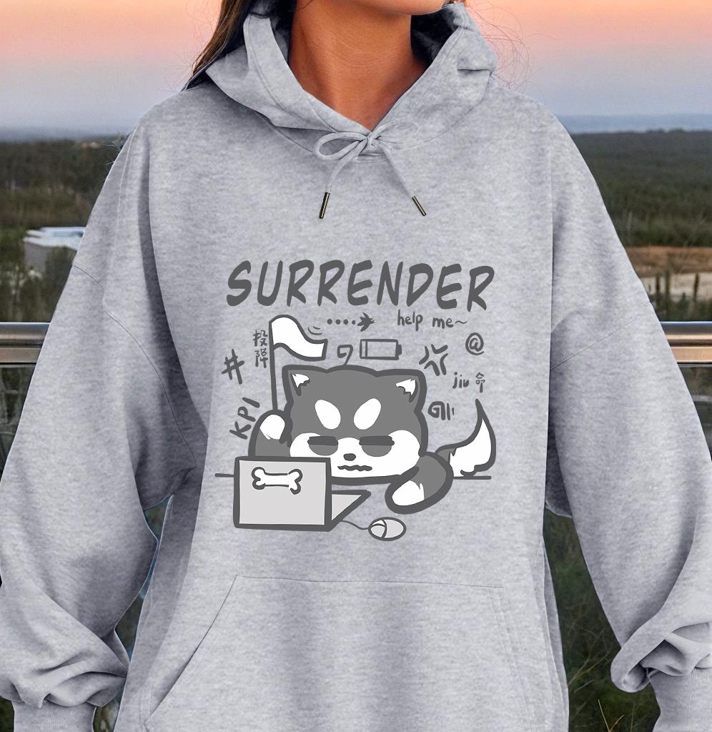 Surrender A Tired Working Dog Design Women Hoodie Cartoons Sport Streetwears Basic Street Tracksuit Casual Creativity Pullover