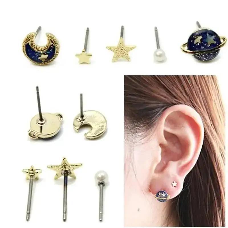 Fashion Temperament Simple Korean Personality Earrings Decoration Planet  Universe Earrings Colorful Personality for Girl