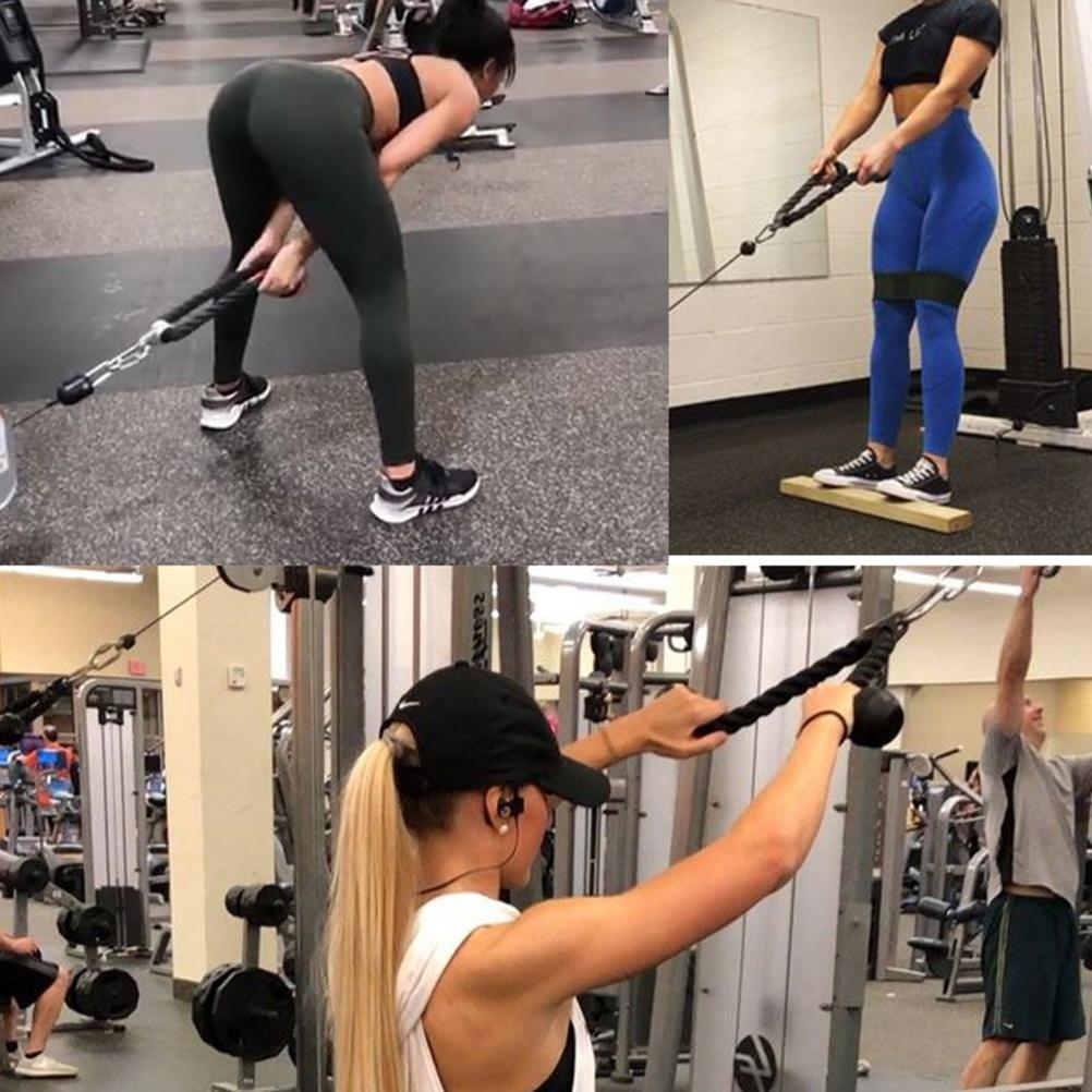 Tricep Rope Heavy Duty Abdominal Crunches Cable Pull Down Laterals Biceps Muscle Training Fitness