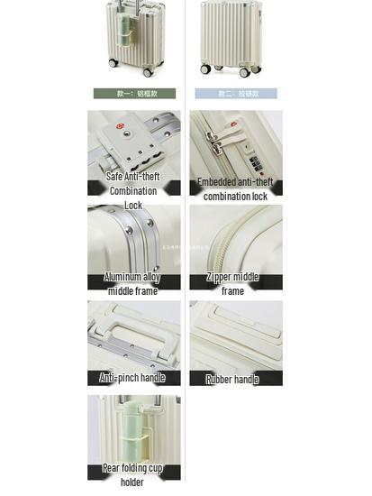 18-inch Lightweight Carry-On Suitcase for Men and Women - Airline Approved, Horizontal Design with Lockable Trolley.