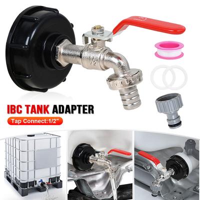 IBC-Tank-Adapteranschluss S60X6 zum Gartenhahn mit 1/2-Zoll-Schlauchanschluss für Kraftstoff und Wasser