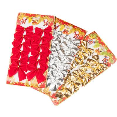 12pcs Mini Bow Christmas Tree Accessories - Perfect for Handmade Wedding Bouquets, Gift Packaging, Cake Decor, and More